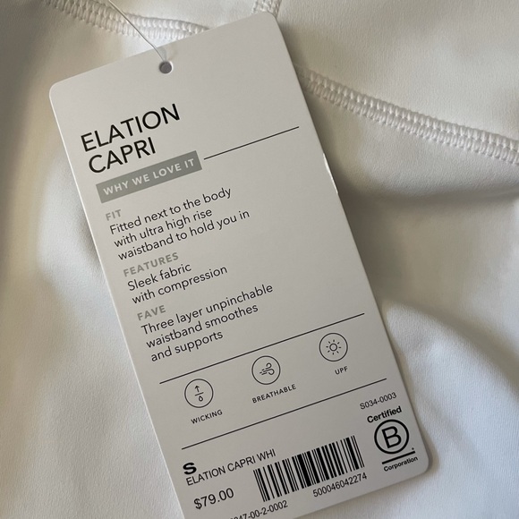 NWT Athleta Elation Capri in White - Picture 6 of 6